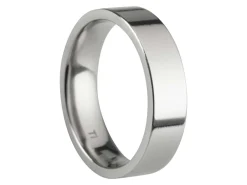 Titanium Flat Court Easy Fit Polished Wedding Ring 5.0mm, Size I, 1.8mm Wall