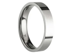 Titanium Flat Court Easy Fit Polished Wedding Ring 4.0mm, Size X, 1.6mm Wall