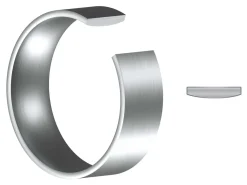 Titanium Flat Court Easy Fit Polished Wedding Ring 4.0mm, Size X, 1.6mm Wall