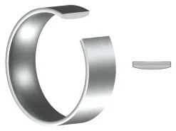 Titanium Flat Court Easy Fit Polished Wedding Ring 4.0mm, Size R, 1.6mm Wall
