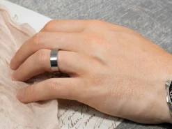 Titanium Flat Court Easy Fit Polished Wedding Ring 4.0mm, Size P, 1.6mm Wall