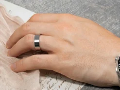 Titanium Flat Court Easy Fit Polished Wedding Ring 4.0mm, Size M, 1.6mm Wall