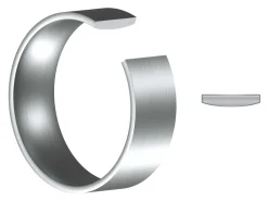 Titanium Flat Court Easy Fit Polished Wedding Ring 4.0mm, Size M, 1.6mm Wall