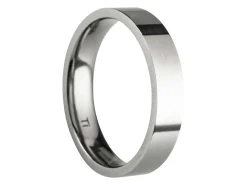 Titanium Flat Court Easy Fit Polished Wedding Ring 4.0mm, Size K, 1.6mm Wall
