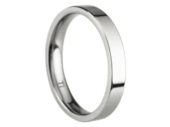 Titanium Flat Court Easy Fit Polished Wedding Ring 3.0mm, Size O, 1.6mm Wall