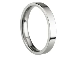 Titanium Flat Court Easy Fit Polished Wedding Ring 3.0mm, Size N, 1.6mm Wall