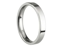 Titanium Flat Court Easy Fit Polished Wedding Ring 3.0mm, Size M, 1.6mm Wall
