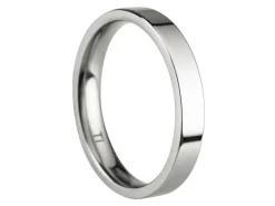 Titanium Flat Court Easy Fit Polished Wedding Ring 3.0mm, Size K, 1.6mm Wall