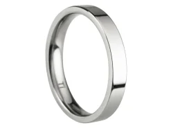Titanium Flat Court Easy Fit Polished Wedding Ring 3.0mm, Size J, 1.6mm Wall