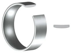 Titanium Flat Court Easy Fit Polished Wedding Ring 3.0mm, Size J, 1.6mm Wall