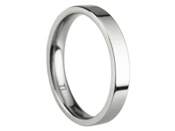 Titanium Flat Court Easy Fit Polished Wedding Ring 3.0mm, Size I, 1.6mm Wall