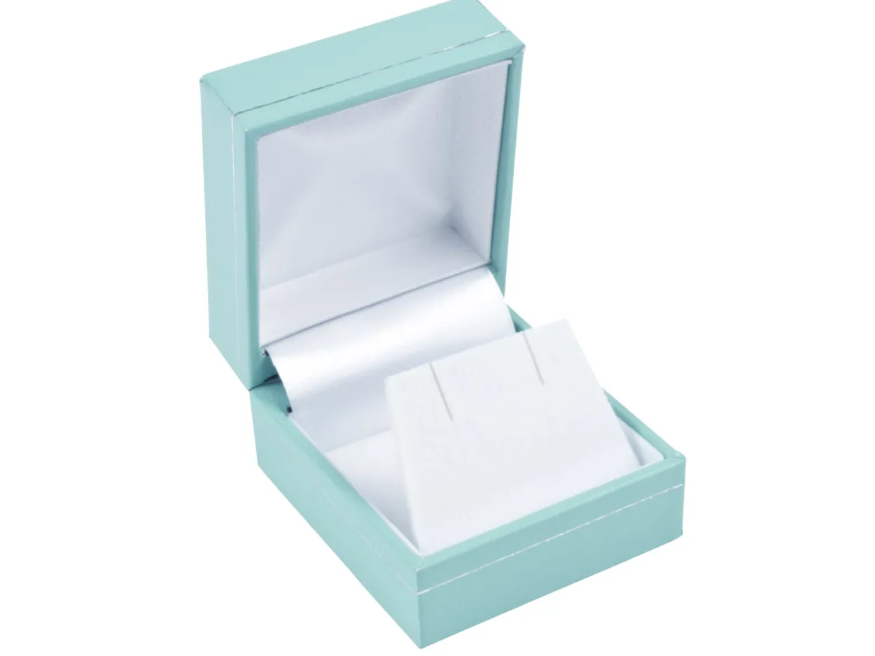 Turquoise Leatherette Stud Earring Box