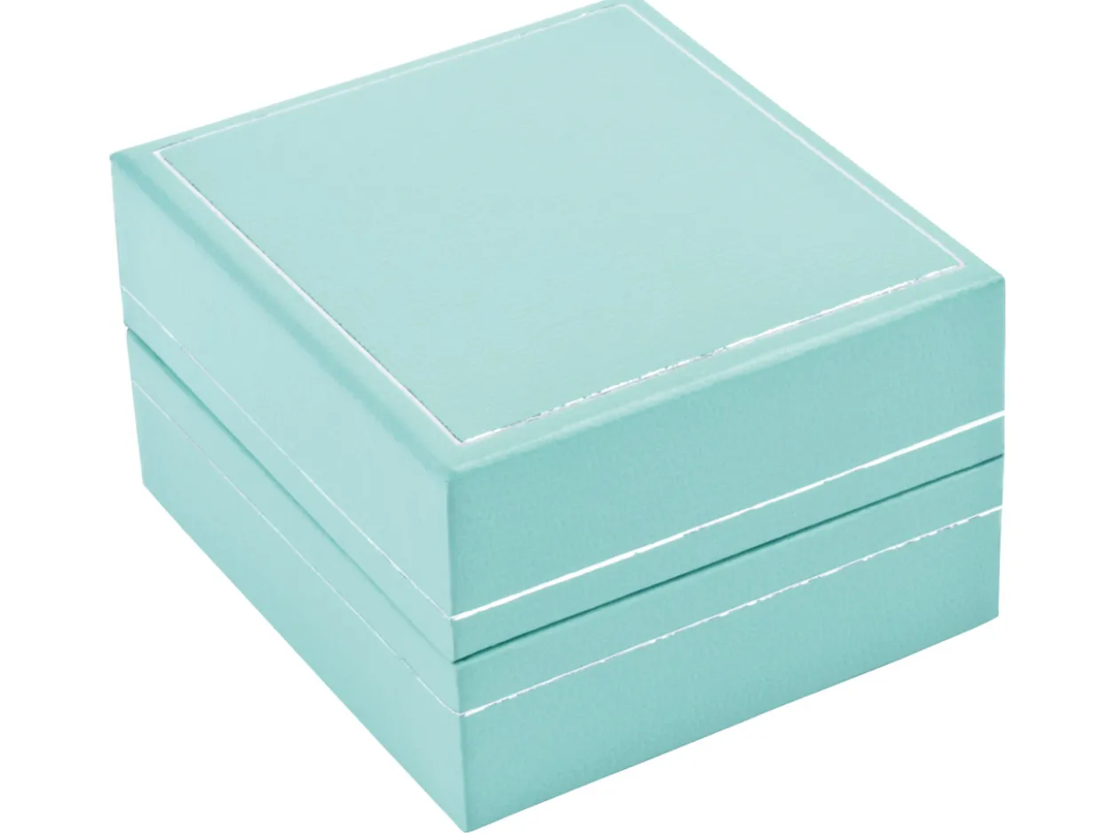 Turquoise Leatherette Stud Earring Box
