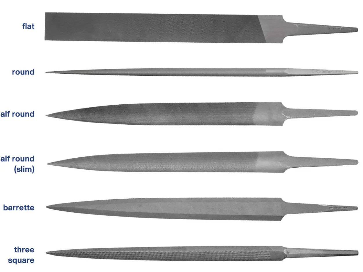 Vallorbe Cut 2, 6x 6"/150mm Files, Flat, Half Round, Slim Half Round, Round, Three Square, Barrette