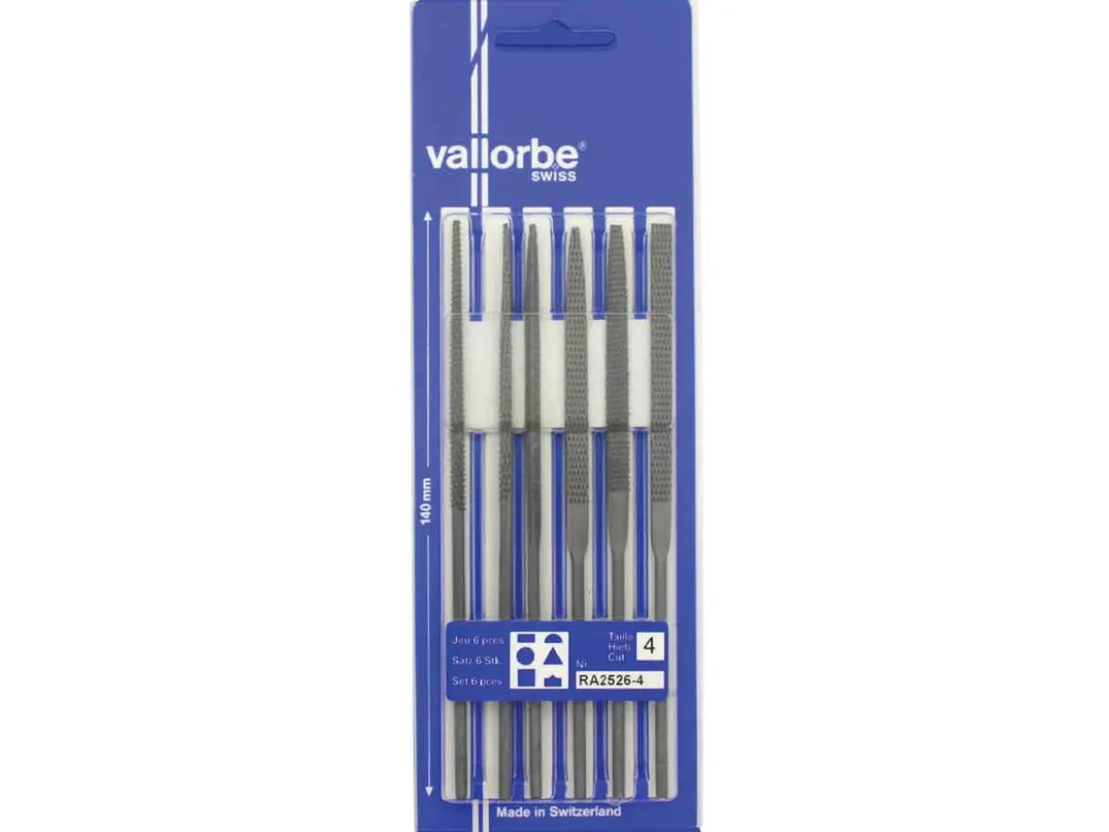 Vallorbe 140mm Wax Files, Cut 4, Set Of 6