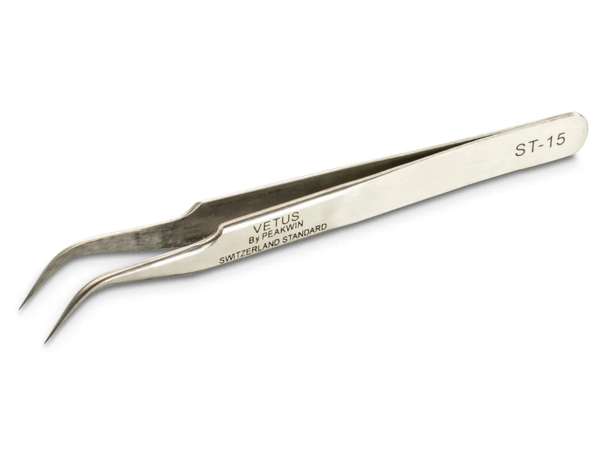 Vetus Professional Stainless Steel Elbow Tweezers, St-15 144mm
