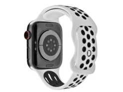 White And Black Dual Tone Silicone Strap For Apple Watch, Compatible With 42/44/45/49mm Models