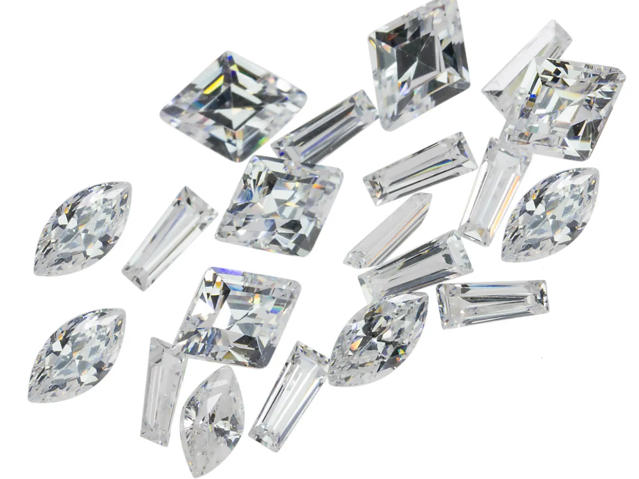 White Cubic Zirconia, Mixed Shapes, Pack of 20