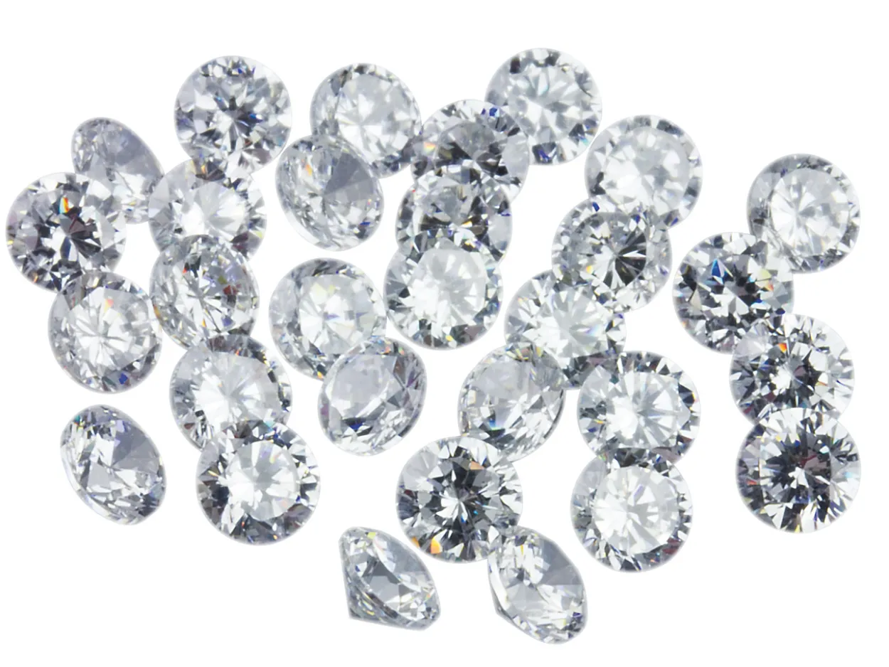 White Cubic Zirconia, Round 1mm, Pack of 50, PMC Safe, Sizes May Vary Slightly