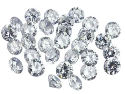 White Cubic Zirconia, Round 2.5mm, Pack of 50, PMC Safe, Sizes May Vary Slightly