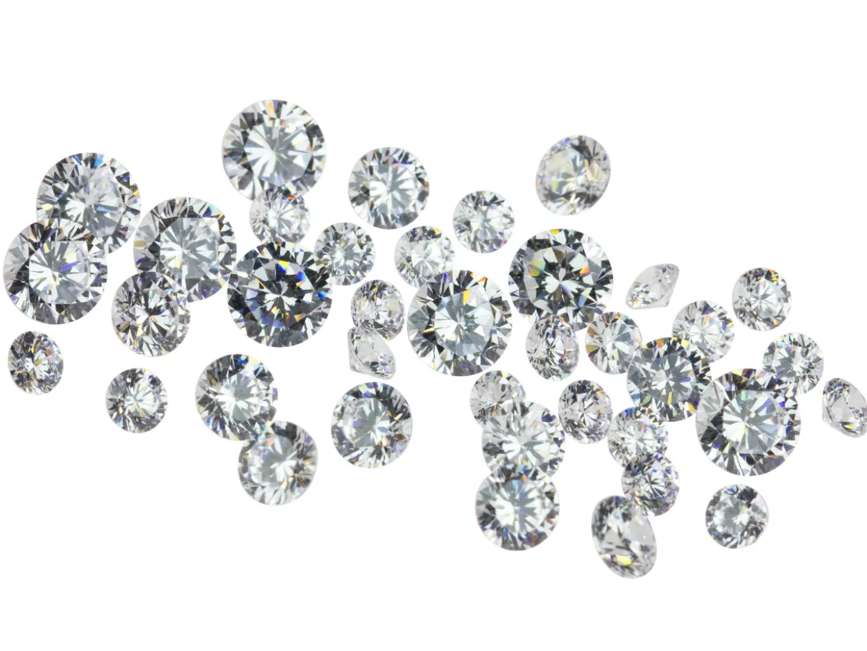 White Cubic Zirconia, Round, 3,4,5mm, Pack of 38