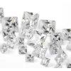 White Cubic Zirconia, Square Mixed Sizes 2,3,4mm Pack of 25 PMC Safe, Sizes May Vary Slightly