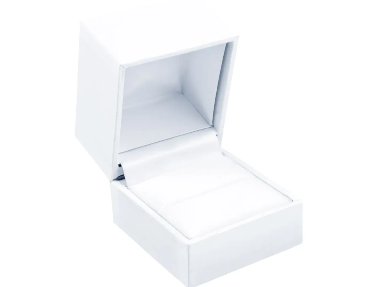 White Leatherette Ring Box