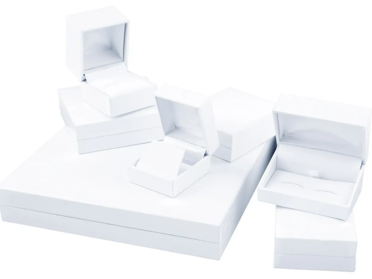White Leatherette Ring Box