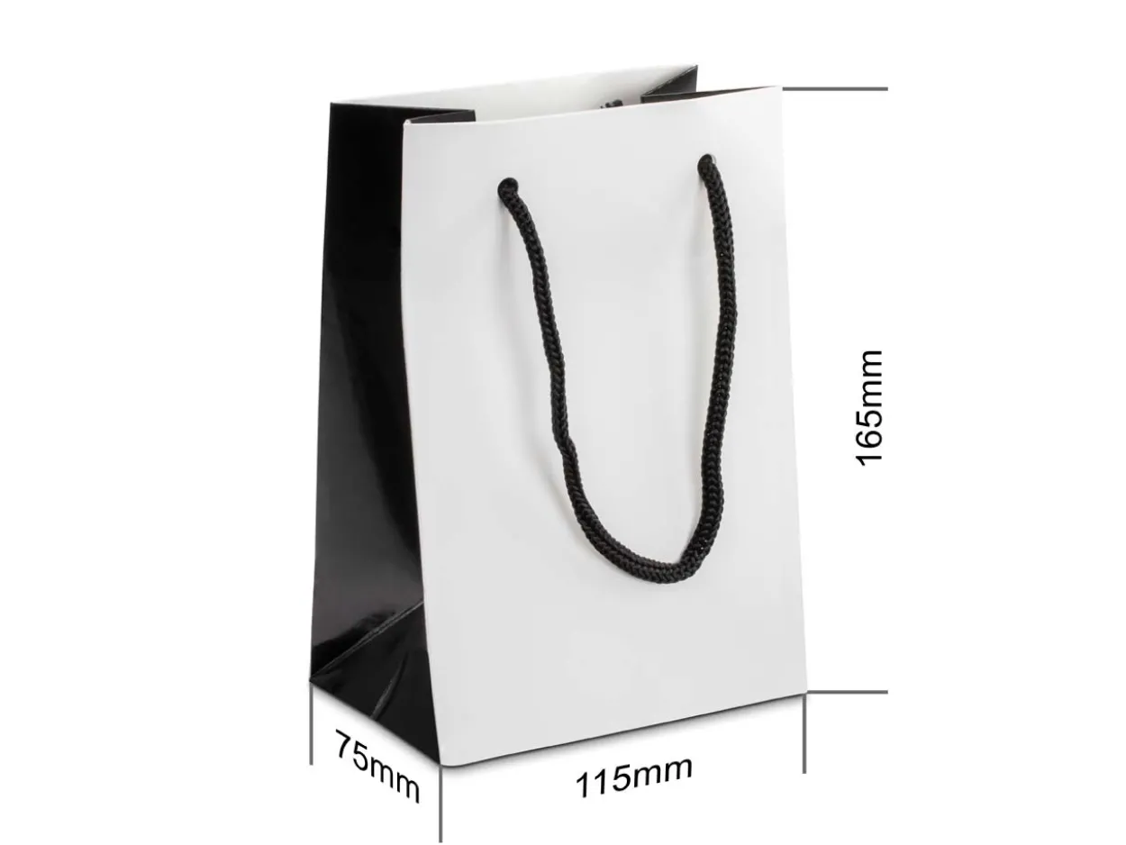 White Monochrome Gift Bag Small Pack of 10