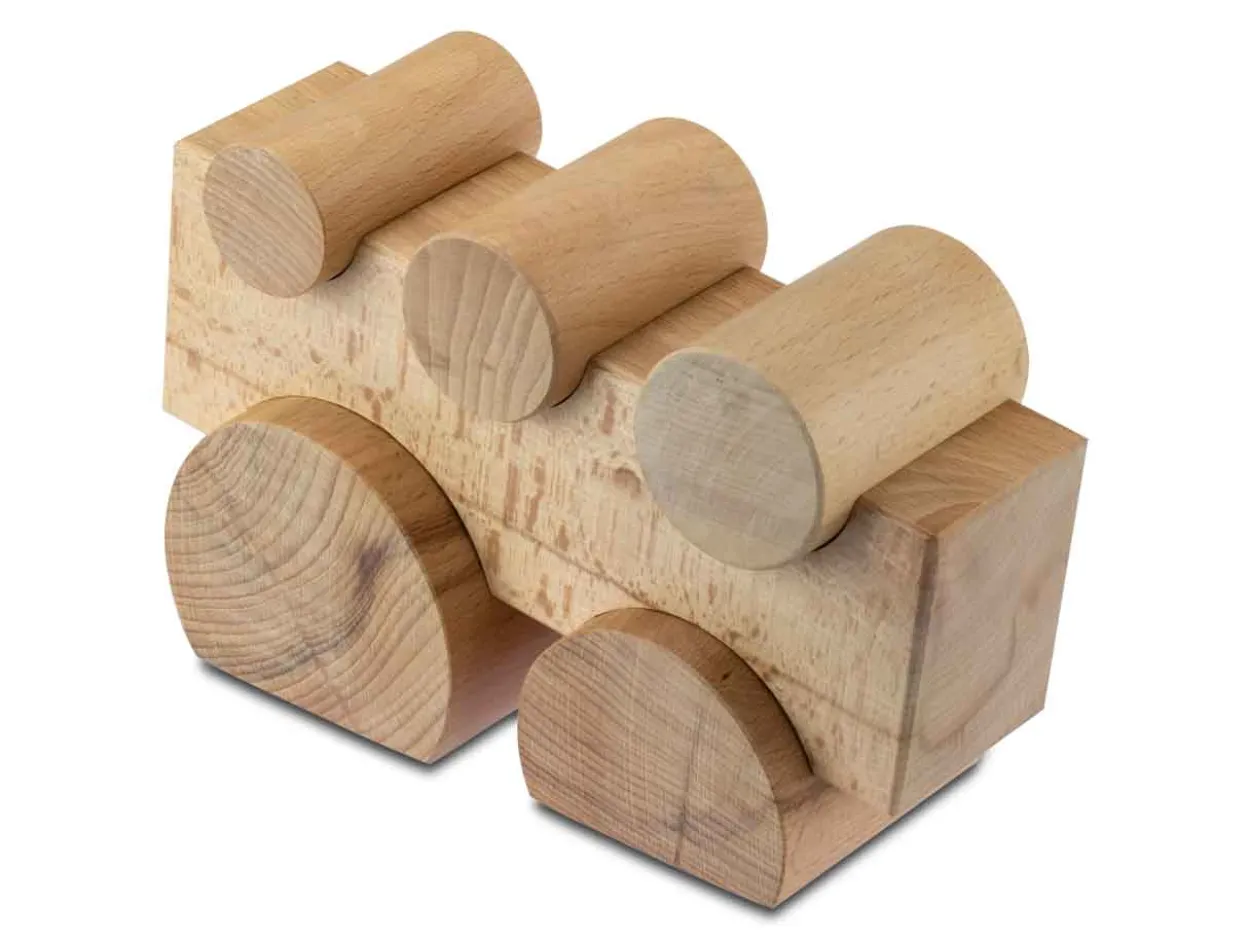 Wooden Bending Swage Block With 5 Wooden Mandrels
