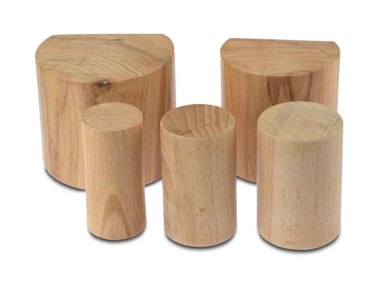 Wooden Bending Swage Block With 5 Wooden Mandrels