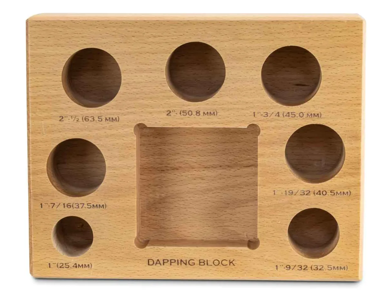 Wooden Dapping Block And 7 Shaping Punches