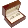 Wooden Double Ring Box, Mahogany Colour