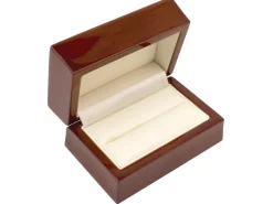 Wooden Double Ring Box, Mahogany Colour
