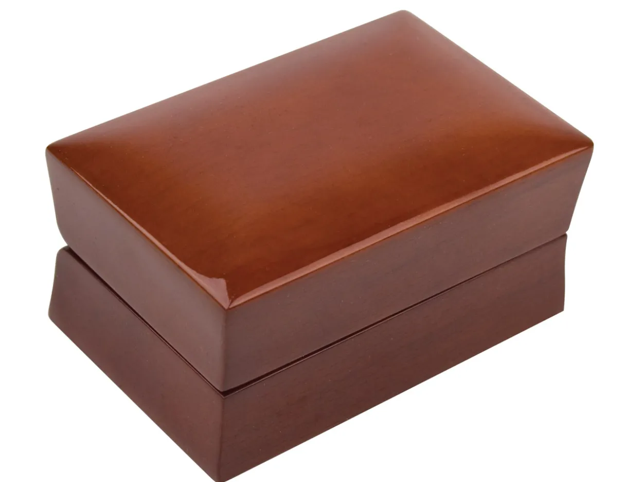Wooden Double Ring Box, Mahogany Colour