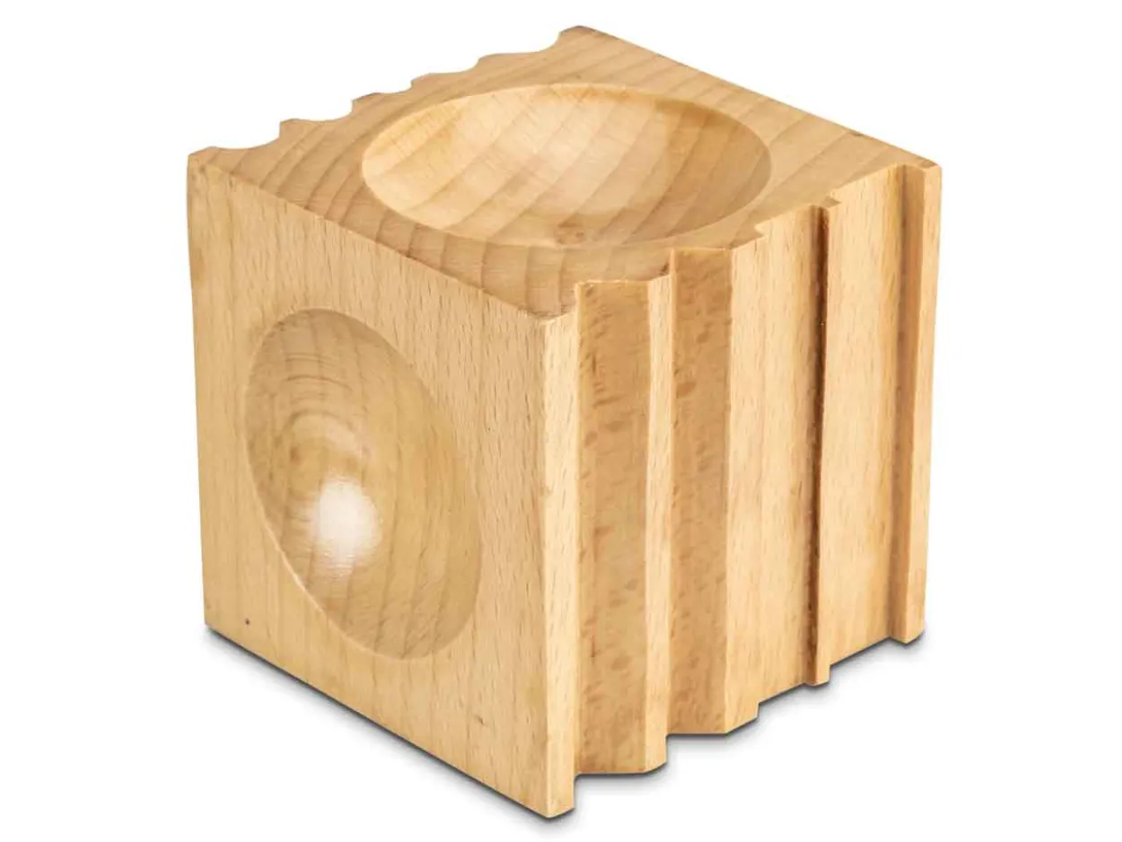 Wooden Forming And Dapping Block With Half Round, Rectanglar, Triangular And Round Concave Grooves