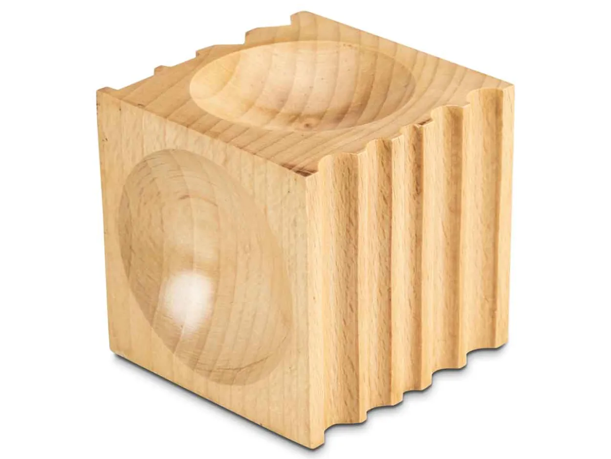 Wooden Forming And Dapping Block With Half Round, Rectanglar, Triangular And Round Concave Grooves