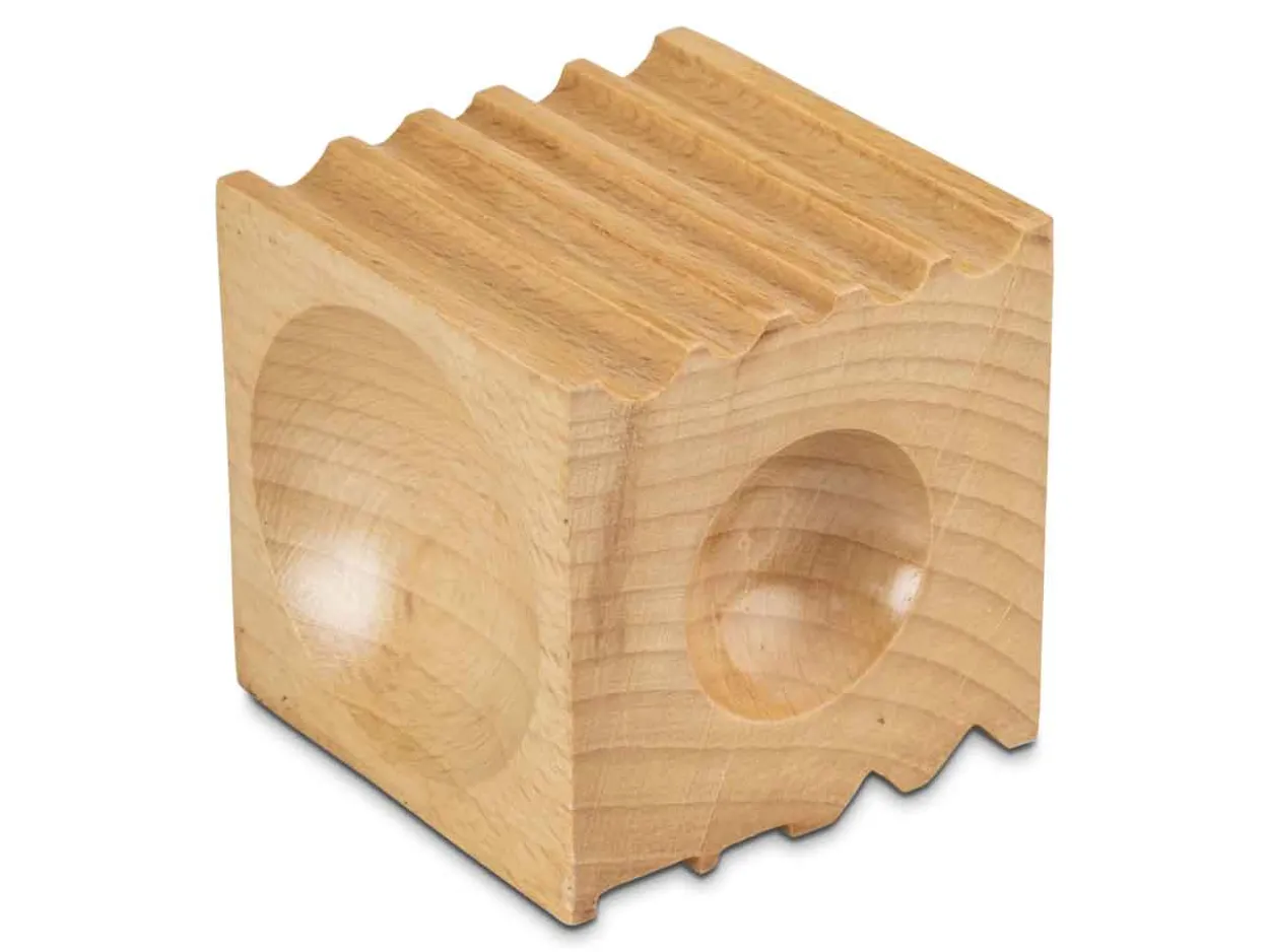 Wooden Forming And Dapping Block With Half Round, Rectanglar, Triangular And Round Concave Grooves