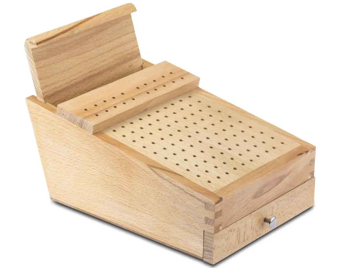 Wooden Plier, Burr And File Benchtop Organiser With Drawer
