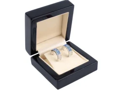 Wooden Stud Earring Box, Black Colour