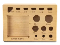 Wooden Swage Block And 14 Shaping Punches